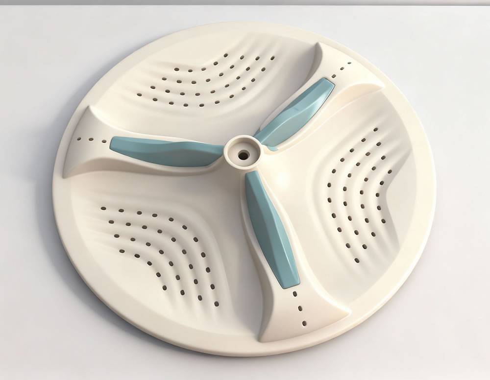 GP Mold: Washing machine parts injection molds, pulsator and impeller plastic molds, two-color overmolding molds, precision injection molds, China plastic mold manufacturer.