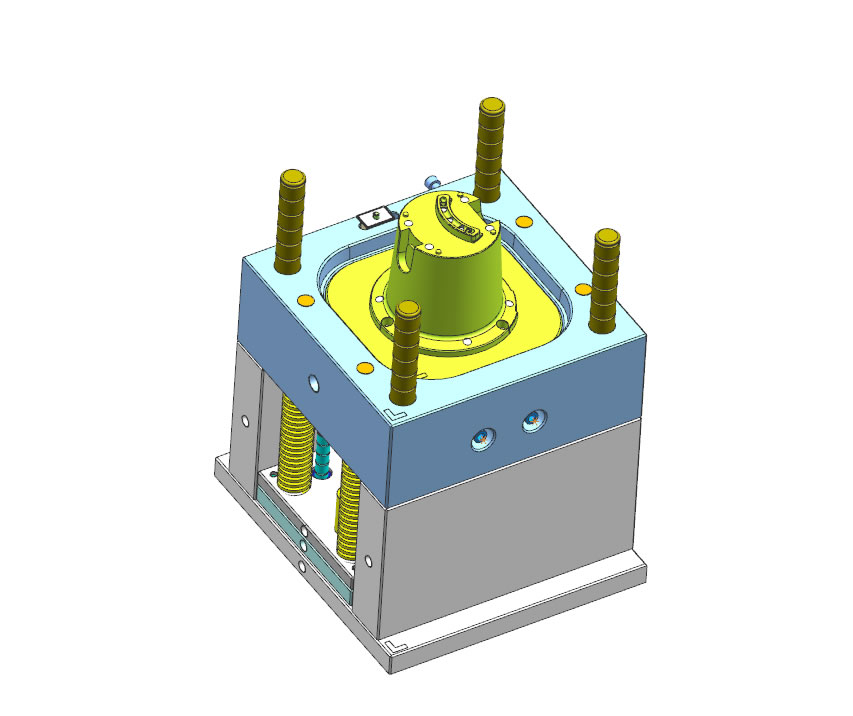GP Mold food waste disposer parts injection molds, upper and lower casing, buttons, drain connector plastic molds, custom molds, Chinese mold manufacturer